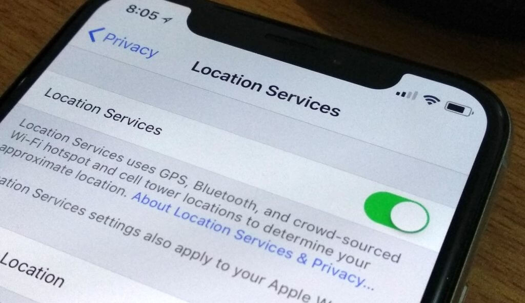 turn off location service iphone