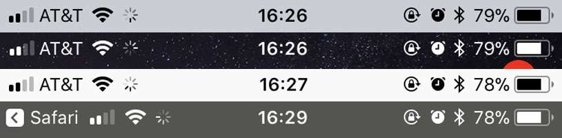 iphone spinning wheel on status bar