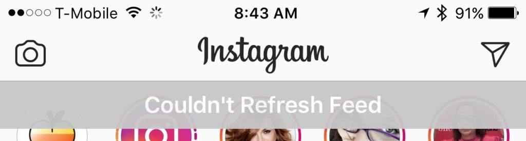 instagram couldn't refresh feed