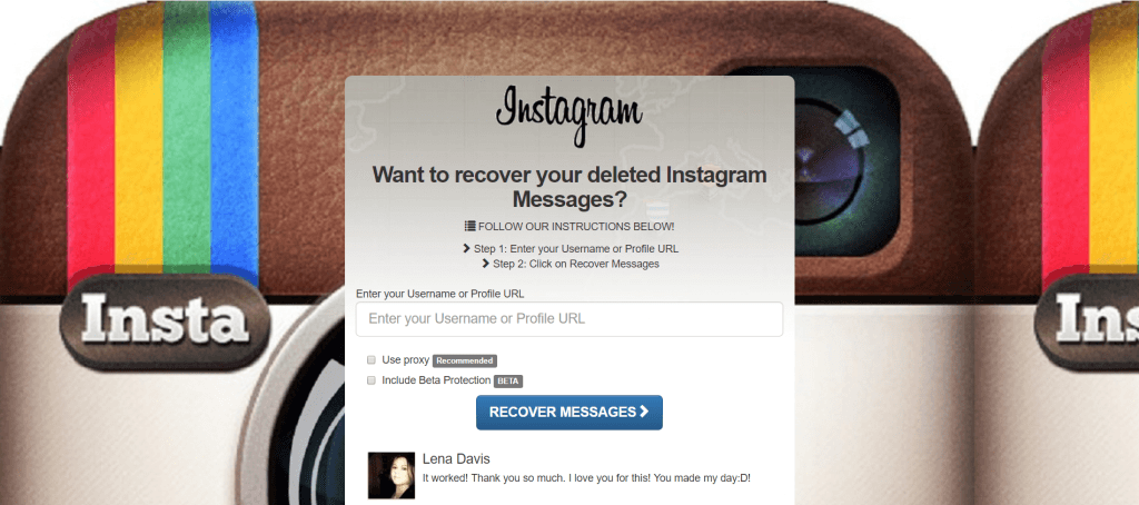 ig message recovery site