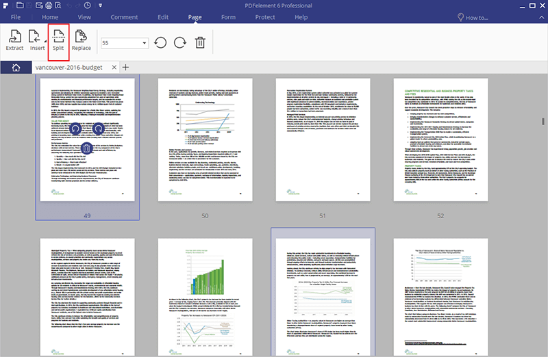 split pdf file using pdfelement