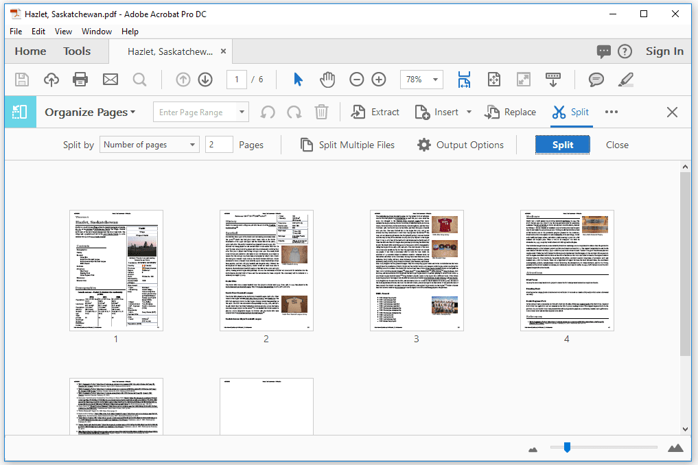 split pdf file using adobe