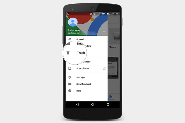 trash folder in google photos