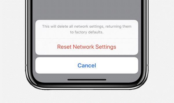 reset network settings to fix touch id issues
