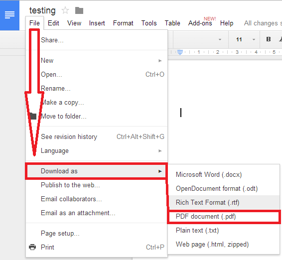 using google drive to convert word to pdf