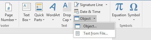 insert object into word document