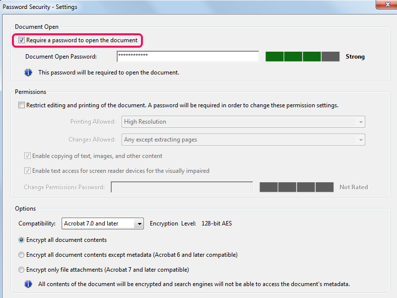 password protect pdf with adobe acrobat