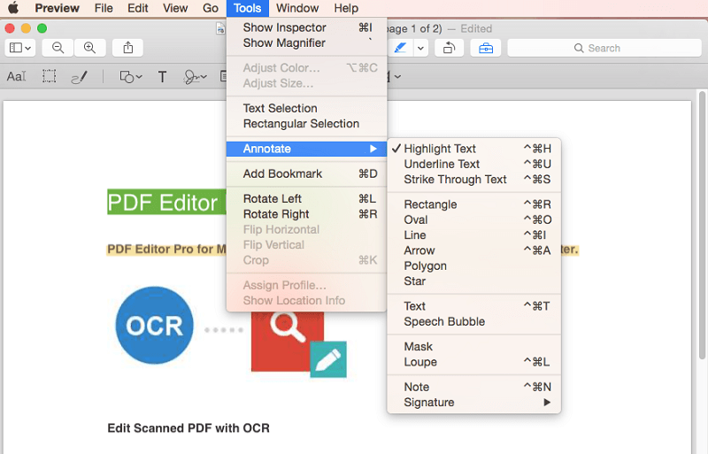 annotate pdf on mac with preview