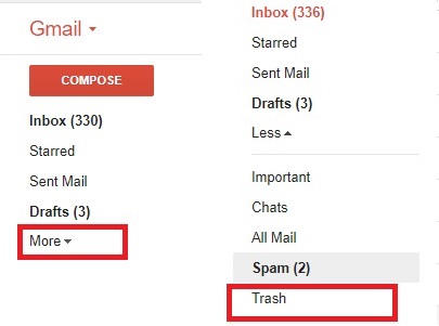 empty trash on gmail