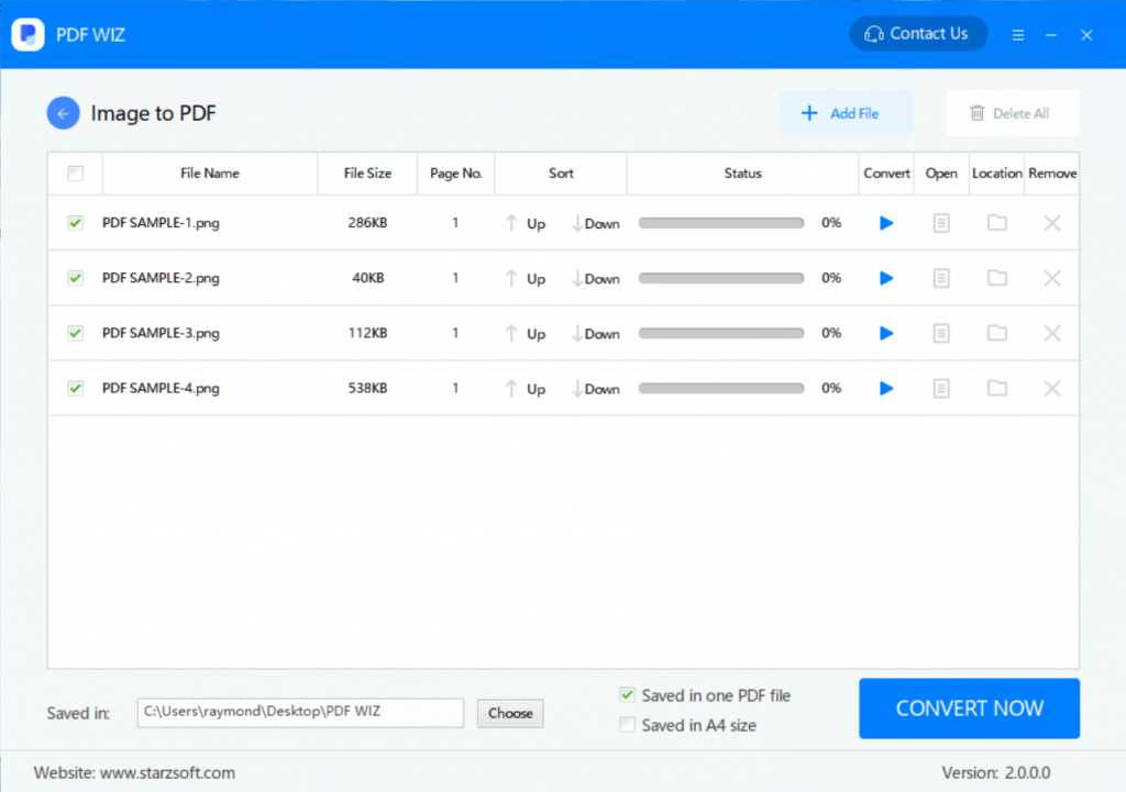 convert image to pdf using pdf wiz step 2