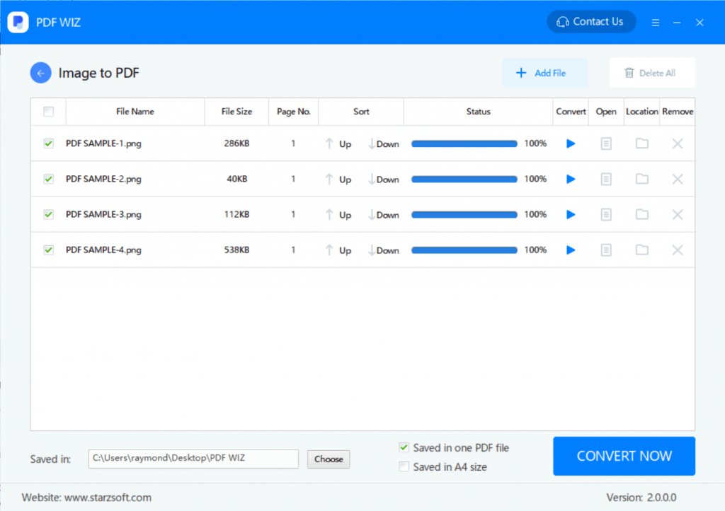 convert image to pdf using pdf wiz step 3