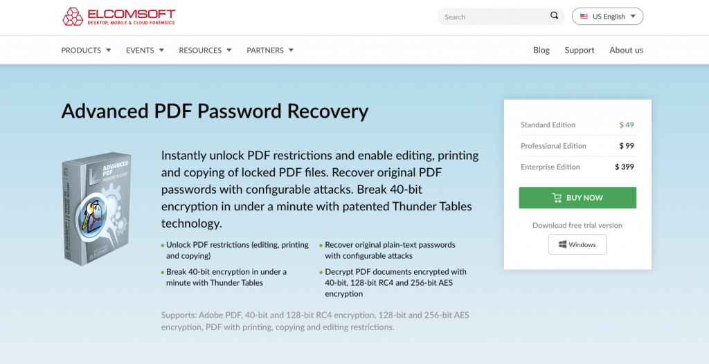 advanced pdf password recovery