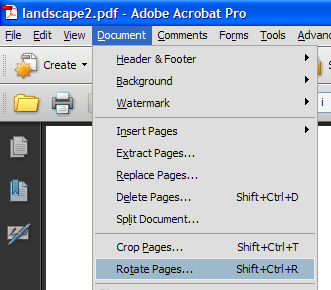 how to rotate adobe pdf file