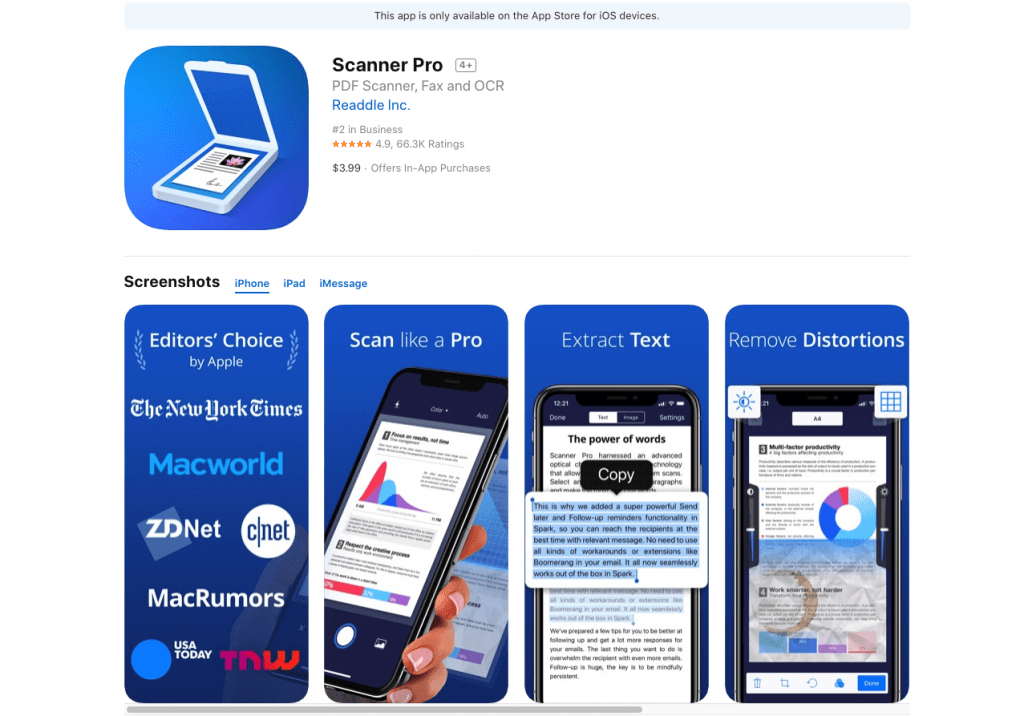 scanner pro app
