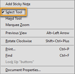 acrobat select tool