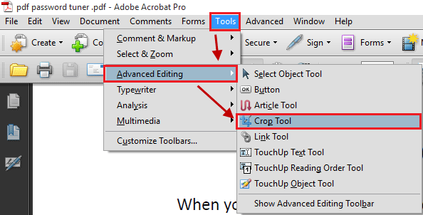 crop pdf using adobe acrobat pro