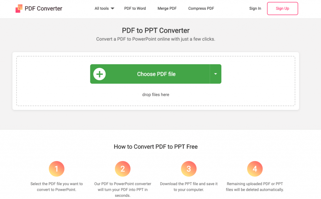 convert pdf to ppt at freepdfconvert.com