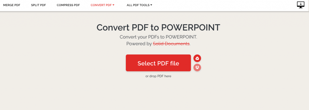 convert pdf to ppt at ilovepdf.com