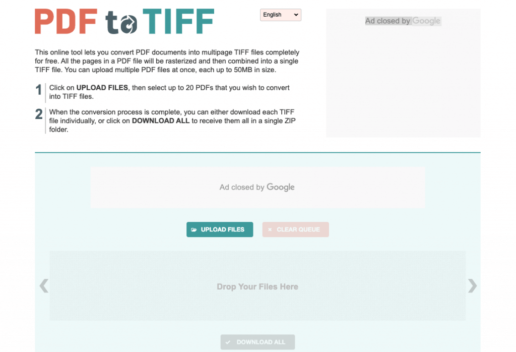 pdf2tiff.com website