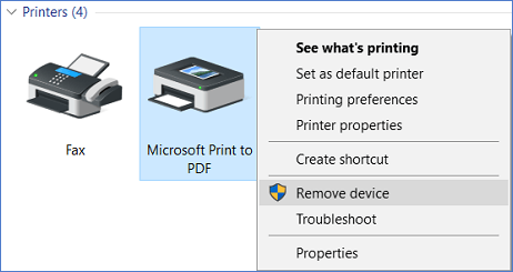 remove microsoft print to pdf