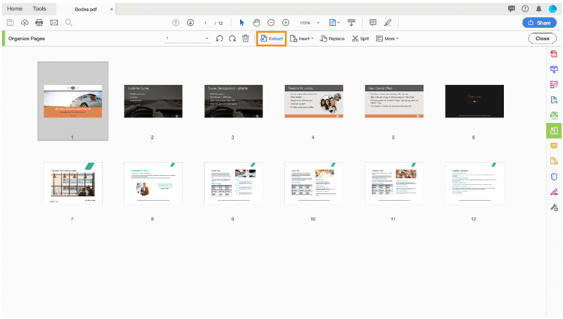 extract pages from pdf adobe acrobat