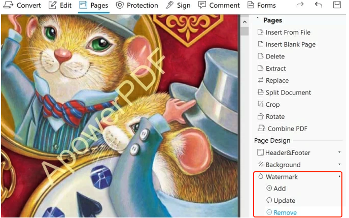 use apowerpdf to erase watermark