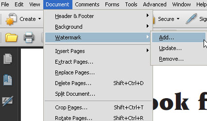 use adobe to remove pdf watermark