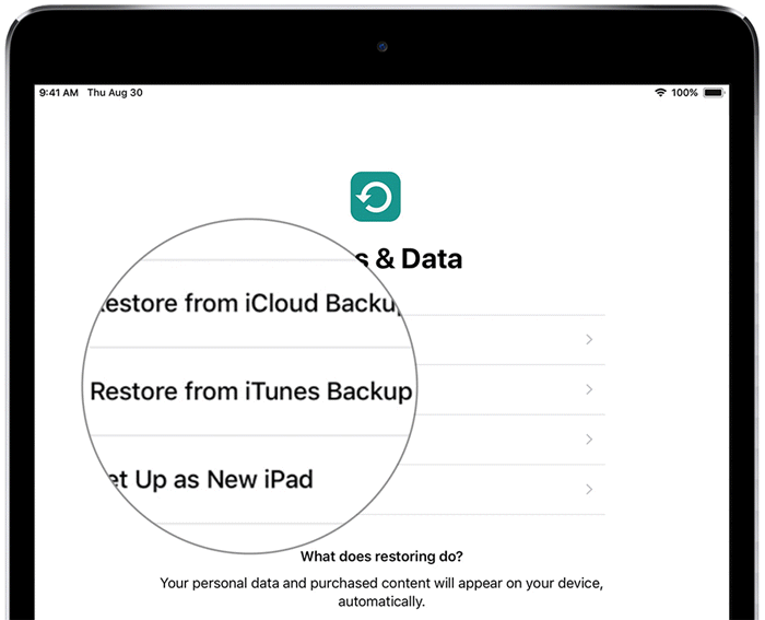 restore ipad backup