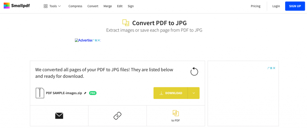 convert pdf to jpg using smallpdf