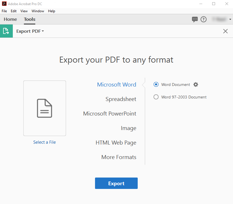 export pdf with adobe