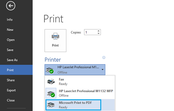 microsoft print pdf windows 8