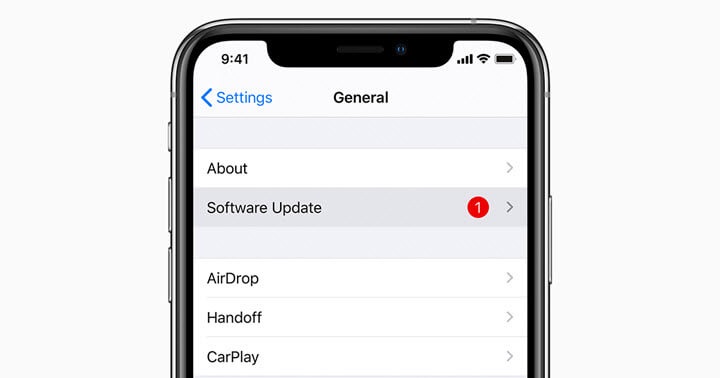 Ask the Receiver to Update iPhone to iOS 16