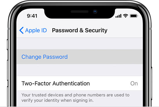 change apple id password