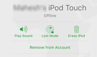 erase ipod touch using icloud