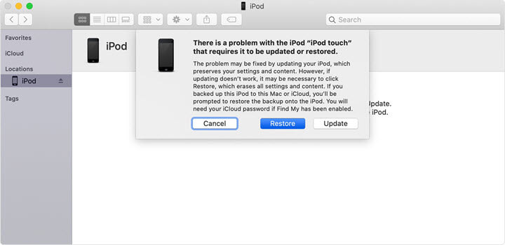 restore ipod touch with itunes