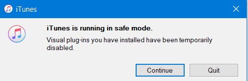 itunes in safe mode