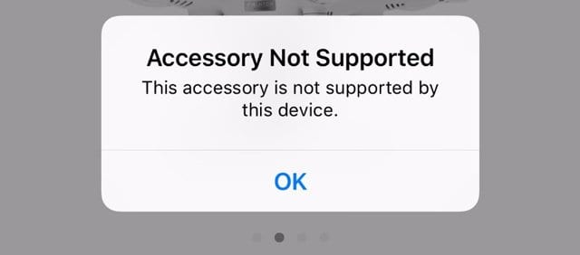 accessory not supported issue on ios