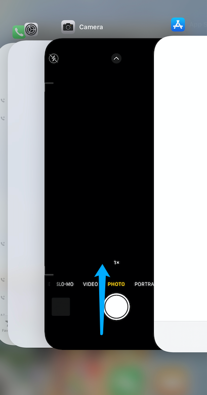 swipe up to turn off the camera app