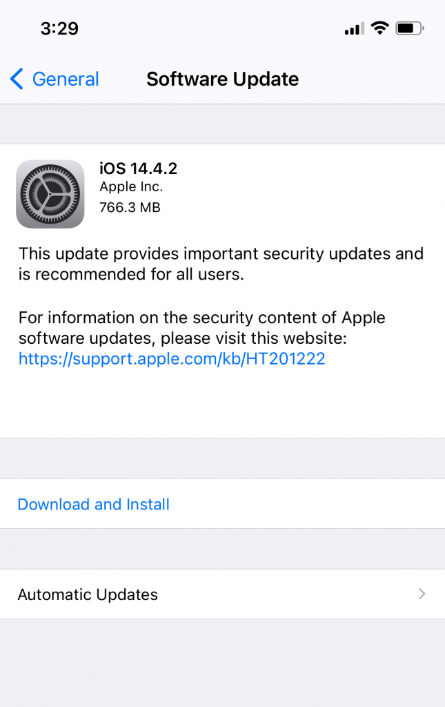 software update on iphone