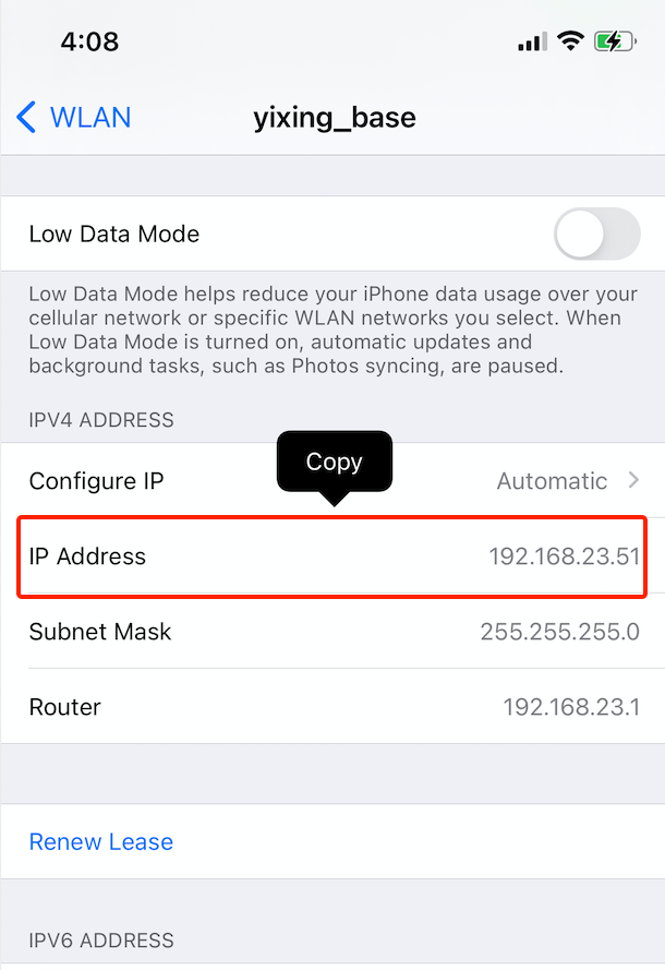 router ip address