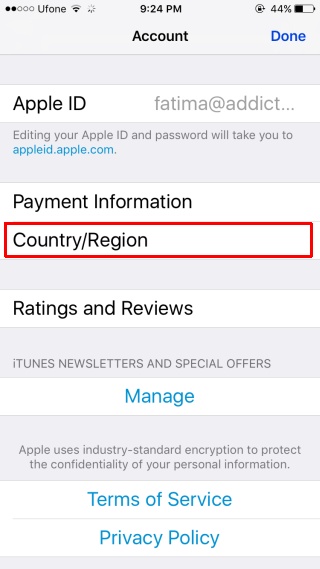 change location for apple id