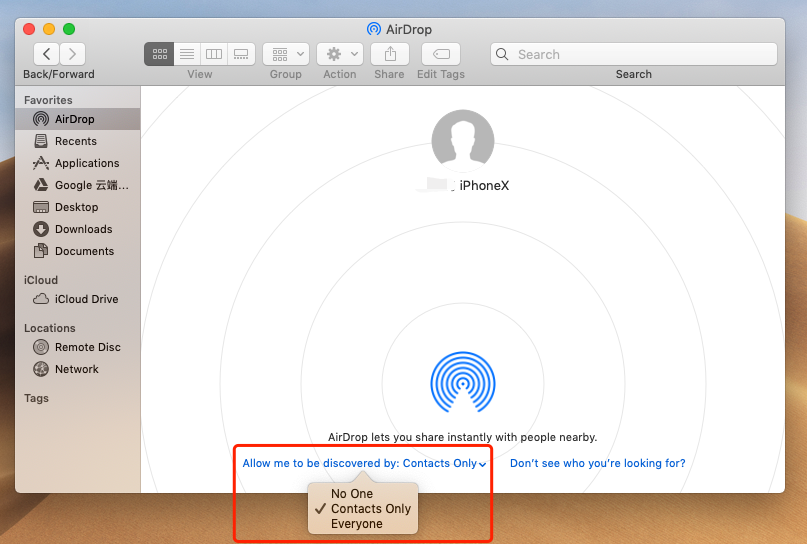 change airdrop settings on mac