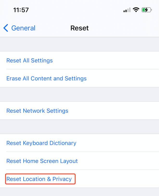 reset location and privacy to fix imessage activation issue