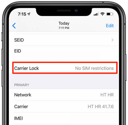 ios 14 settings carrier lock