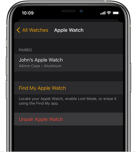 ios 14 unpair apple watch iphone