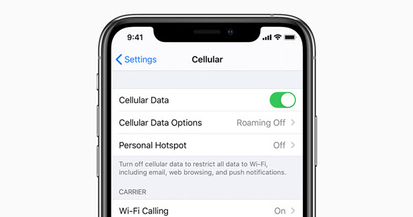 ios13 iphone xs settings cellular