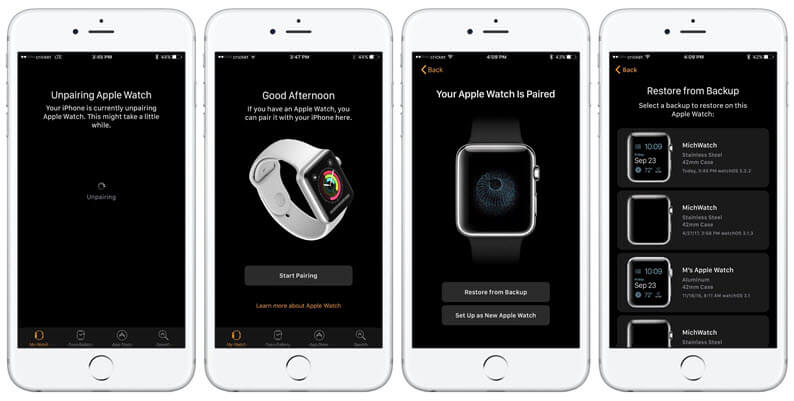 restore apple watch from icloud backup