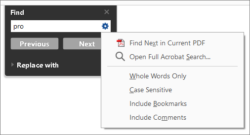 find words on pdf with adobe reader