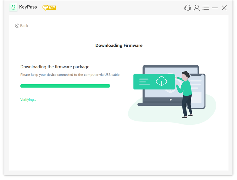 keypass veryfying firmware