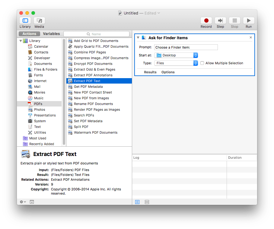 use automator on mac